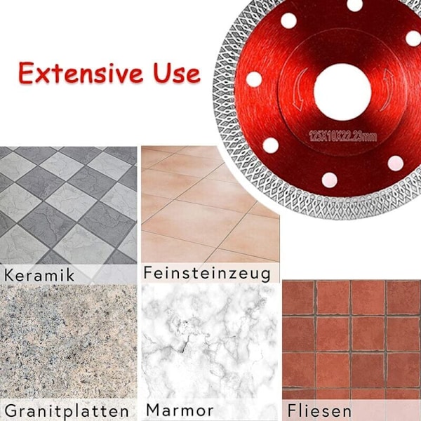 Danté Diamantkappeskive for Porcelenato Fliser 125 x 22.23 mm for Fliser, Granitt (For Vinkelsliper Ø 125 x 22.23).