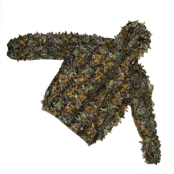 Kamouflage 3D Lövigt Ghillie Suit Djungel Skog Jaktkamo Poncho Kappa liten