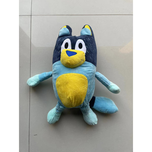 Blå familj plyschleksaker anime runt söt hund trasa docka Bluey Dad 17cm