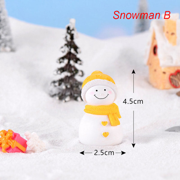 Vinterpar DIY Mini Miniatyrfigur Snögubbe Mikro Landskap Flerfärgad Snögubbe B Multicolor Snowman B