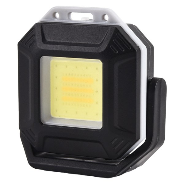 COB Arbetsljus Nyckelring LED Mini Ficklampa USB Uppladdningsbar Ou Black Square
