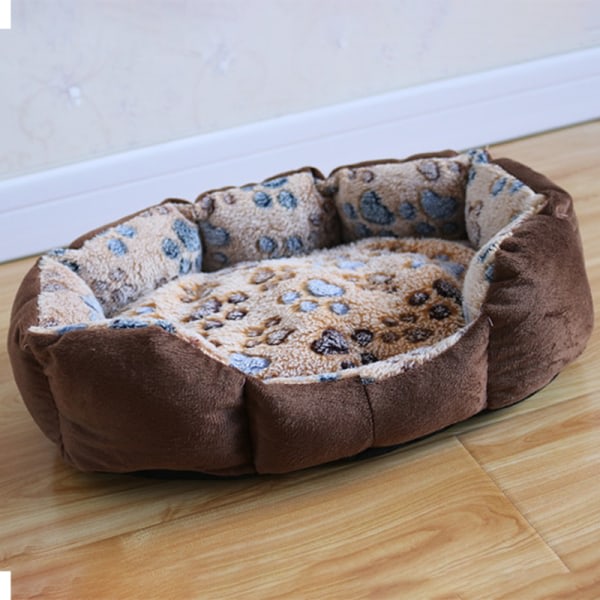 Hundesengetøj Bløde Plys Varm Sofa Kennel Sovekurv til Brun 37*32cm