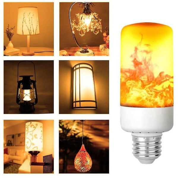 Led Flameffekt Eldlampa E26-e27 Bas 4 lägen