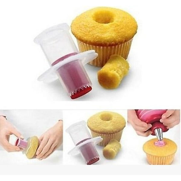 Cupcake-työntäjä Leivonnaisten Ytimen Poistaja Koristelujakaja DIY Kakun Täyttötyökalu Kakun Kuljettaja (4 kpl, Satunnainen Väri) zdq