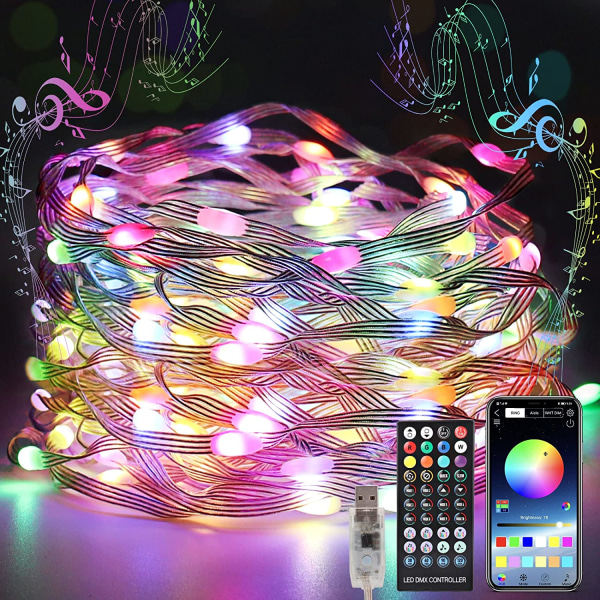 10M 100 LED Multicolor ljusslinga med fjärrkontroll