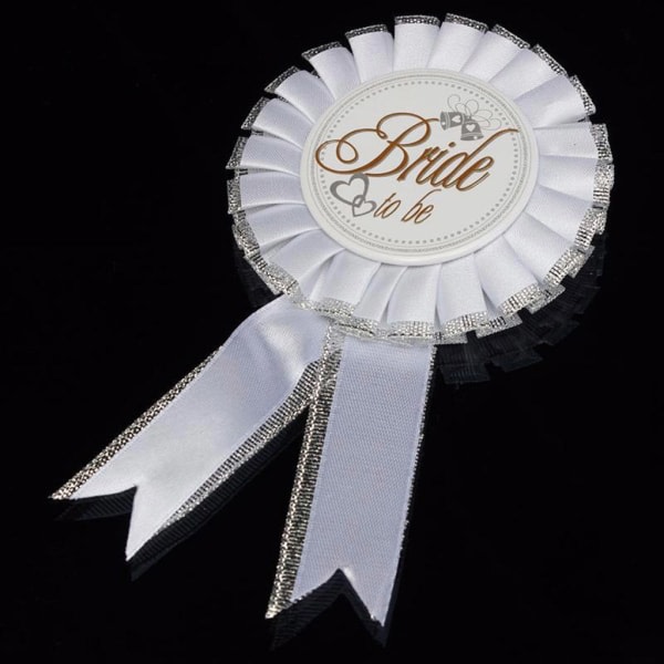 Brudfölje Tulle Spets Mantilla Badge Sash Rosett Bröllopstillbehör