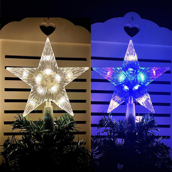 15cm Julgran Topp Ljus Led Glödande Stjärnljus Pentagram A1 one size A1 one size