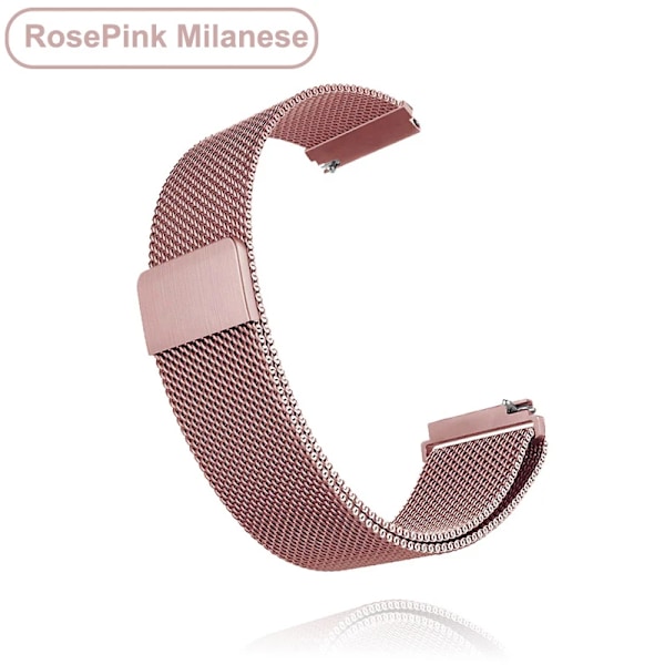 18 mm 20 mm 22 mm metallrem för Garmin Vivoactive 3 4 4s Band Watch Venu 2 2s SQ Forerunner 645 Armband Silikonögla Nylon handled Metal Rose Pink Metal Rose Pink For Garmin Venu SQ