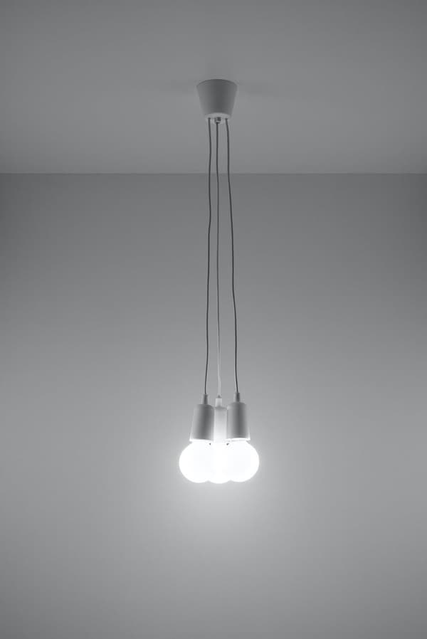 Hengende lampe Diego 3 hvit
