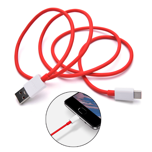 Röd Dash Charge Snabbladdare Data Type-C USB -kabel