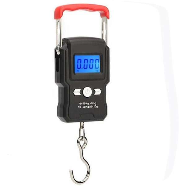 Hängande Våg med Krok, Dubbel Precision, LCD-Bakgrundsbelysning, 50Kg / 5G -Keyoung,