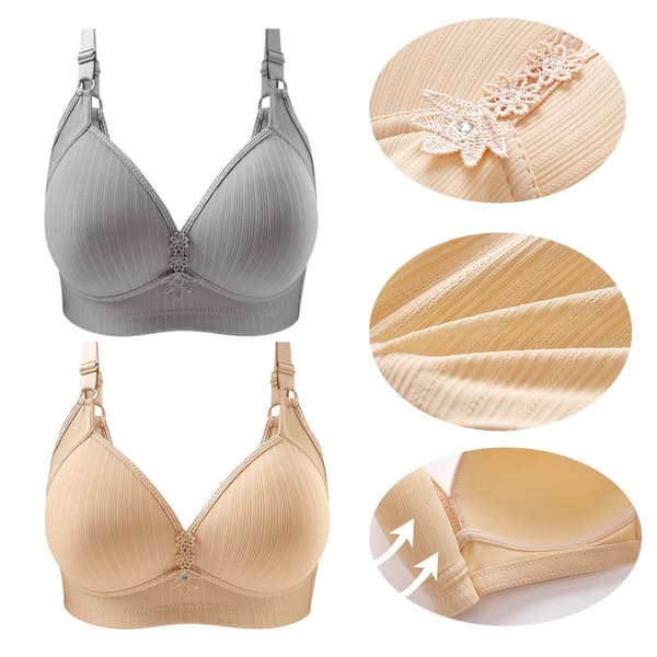 Plus Size BH Uden Stålring Tynd BH Push Up Løft Bralette Toppe sort black S 36\/80BC