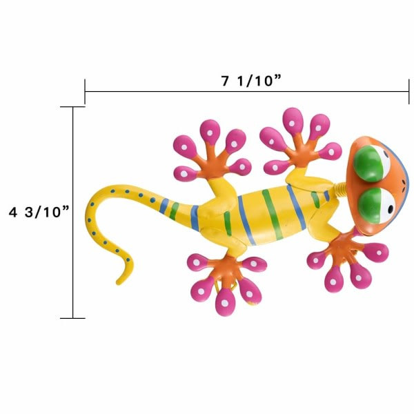 Metal Gecko Udendørs Væghæng, 4 Pak Lizard Væghæng Have