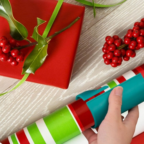Paket med 4 omslagspappersskärare Julpappersskärare, presentpappersskärare, utbytbar omslagspappersskärare, omslagspappersskärare för rullar 4PCS