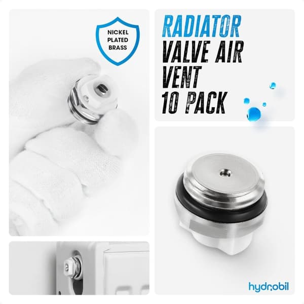 Pakke med 10 manuelle radiatoravløpsventilhetter - 1/2\"