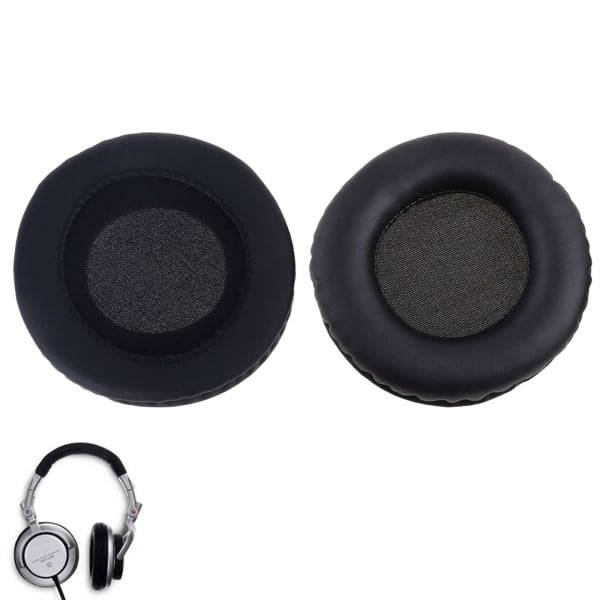 2 stk. sorte udskiftningspudebetræk til Sony MDR-V700 Z700DJ-headset