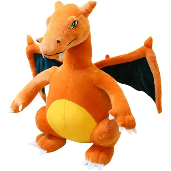 Evil Winged, eldsprutande drake gosedjur Dinosaurie Plysch firedragon leksaker, kastkudde, rollspelsfläkt rekvisita (orangegul)