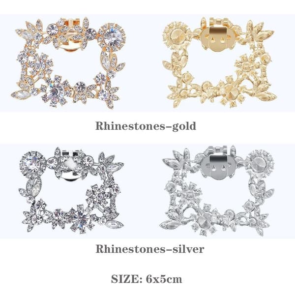 2 st Damsko Klips Bröllop Brud Rosett Skor Dekoration silver Bowknot
