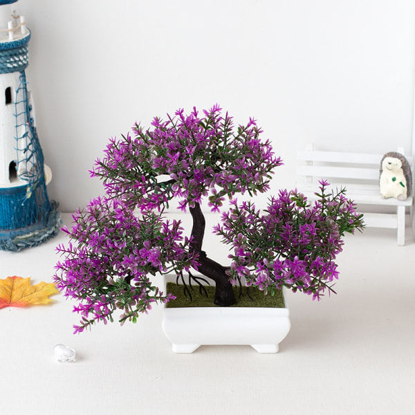 Kunstig Bonsai Potte Simuleret Fyrtræ Pottet Ornament A6