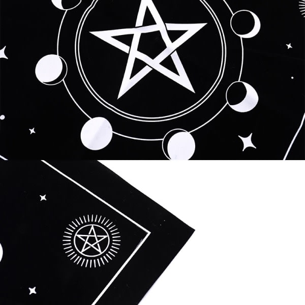 Tarots Bordsduk Triple Moon Pentagrams Pagan Altar Cloth Flan Style 3 C Style 3 C