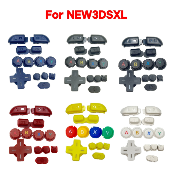 Fullt sett med plastknapper for New 3DSXL 3DSLL D-pad ABXYLR ZL ZR Hjem På Av Strømknapper Reparasjon Utskifting Slitesterk Hvit