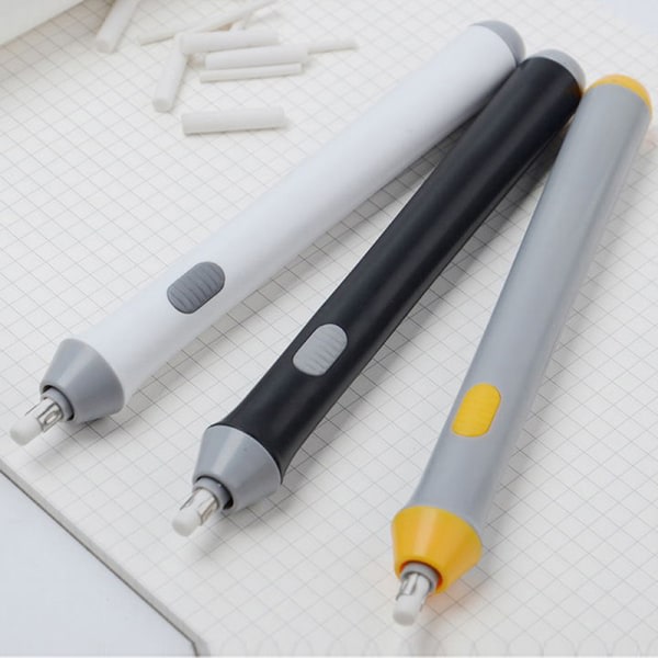 Elektriskt suddgummi Batteridrivet automatiskt suddgummisats med penna med Black one size Black one size