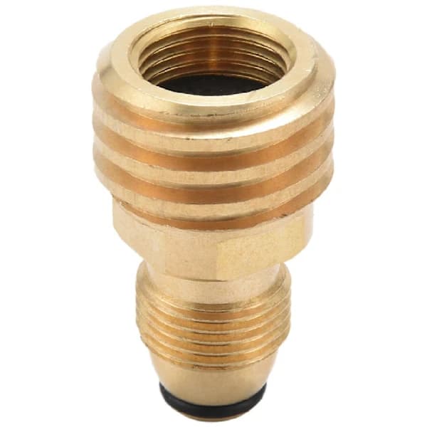 Propan Gassadapter POL til QCC1 Type 1 Omformer Solid Messing for LP Tank Regulator Tilkobling Gull