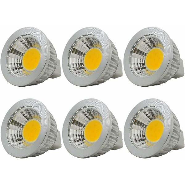 6-pack MR16 GU5.3 LED-lampa, 3W 210lm, 12V, Varmvit 2700K, 50x52mm, 90° spridningsvinkel, A+