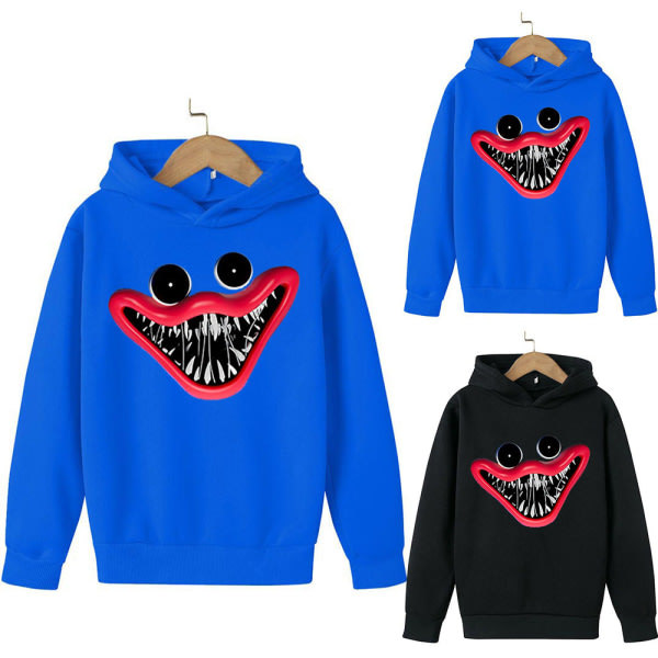 Kid Poppy Playtime Huggy Wuggy Hoodie Jacka Utomhus Vinter Mörkblå 140cm Mörkblå 140cm