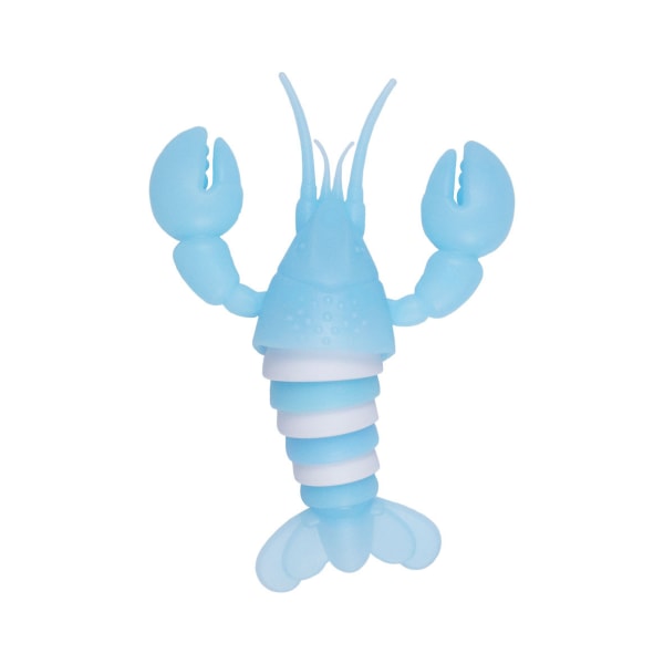 Stor lysende hummer dekompression Caterpillar Slug Pussel Tryckavlastning fingertoppar exotisk interaktiv leksak Blue+White(Luminous 17*8.5*4.5)