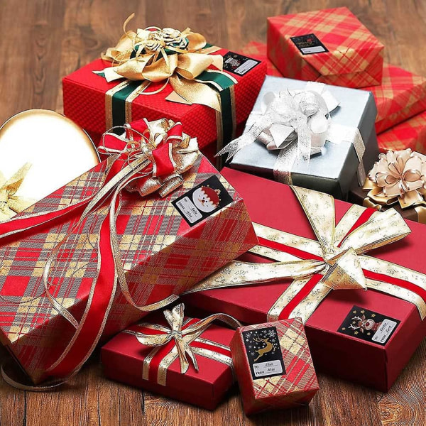 300-pack juldekaletiketter, självhäftande presentetiketter för jul, bröllop, termin