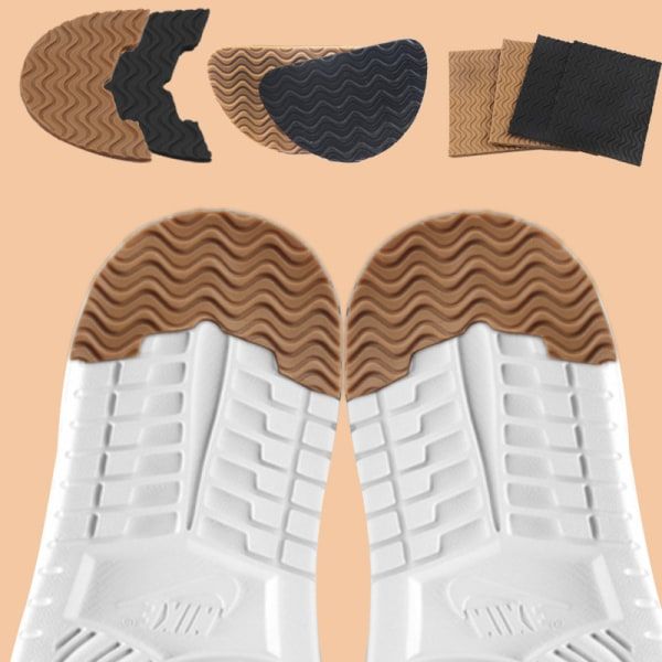 1 par slitesterke unisex anti-skli selvklebende gummisåler C