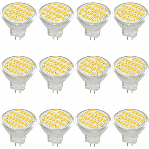MR11 GU4 LED-lamppu 3W 12V 24V, vastaa 30W, 400 lumenia, lämmin valkoinen 3000K, 12 kpl