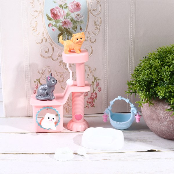 Docka Pet Cat Accessories Dockhus möbler e leksaker för Barbies Random color onesize Random color onesize