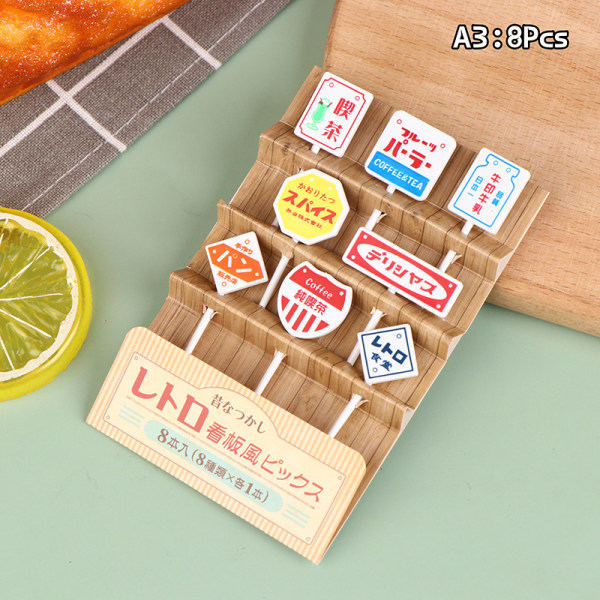 1Pack Cartoon Kid Cake Frukt Tandpetare Bento Lunchtillbehör A3 one size A3 one size