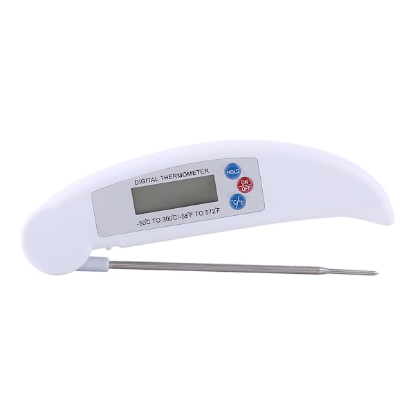 Vikbar LCD Digital Matlagningstermometer för Kök, Grill, Kött - Vit