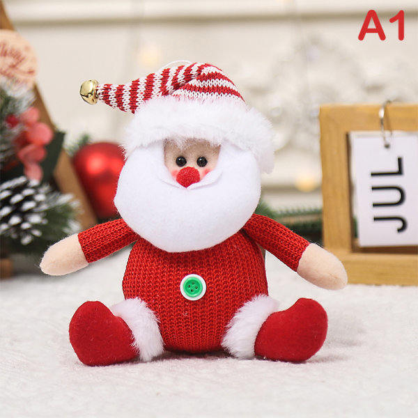 Jouluaiheinen neulottu nukke riipus koriste Santa Claus Sno A1