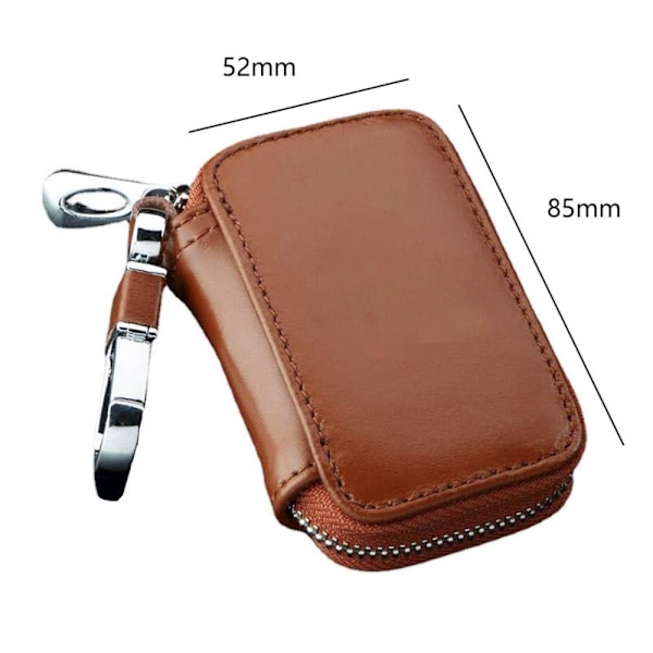 Bilnøgle Etui PU Læder Nøgle Organizer Black