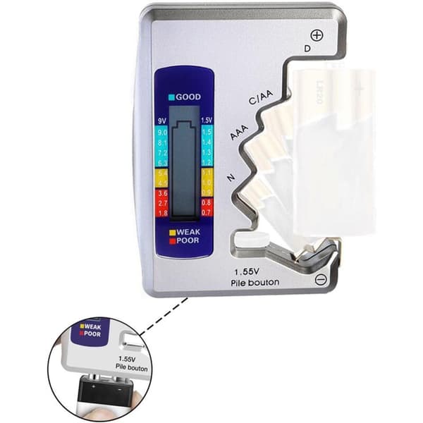 Universal Digital Batteritester for AA AAA CDN 9V 1.5V Knappcelle Mini Batterier