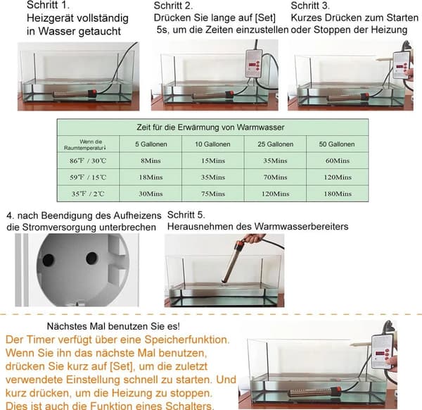 Bærbar dyppekoger 1500W med timer og automatisk slukning 304 rustfrit stål til badekar, pool, camping, indendørs og udendørs