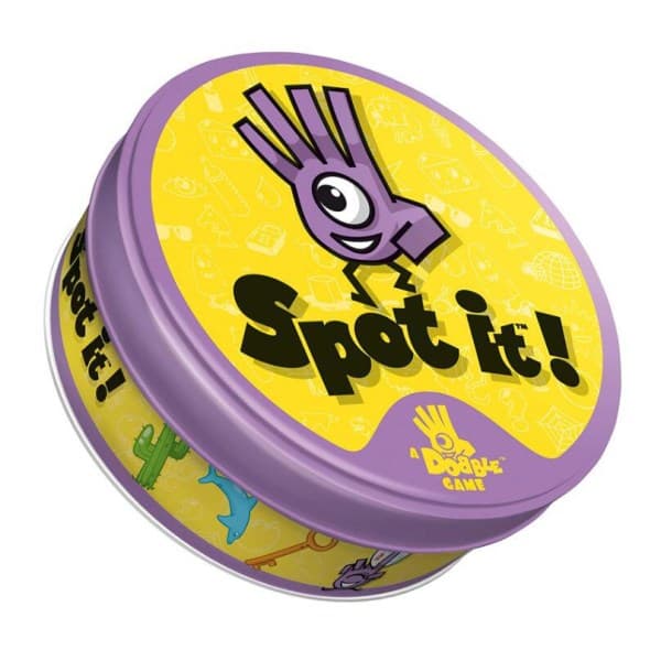 Dobble Spot It -korttipeli, rautakotelo, lautapeli (vielä 3)