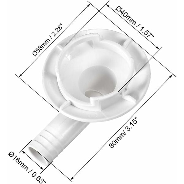 AC afløbsslange konnektor albue fitting endekappe til mini-split og vindues AC enheder 40mm 1 stk