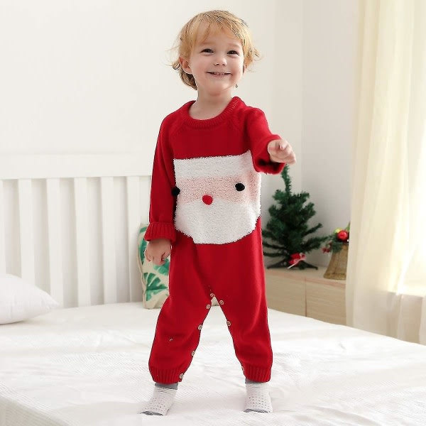 Baby Julkostume Nyfødt Baby Dreng Onesie Første Jul Pige Outfit 90 Størrelse