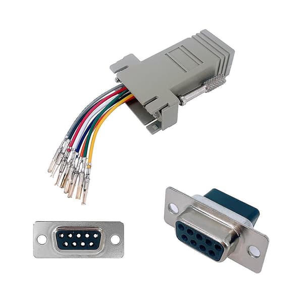 XJ-10 stk. Db9 til Rj45 modulær adapter, Db9 til Rj45 hun-jack Ethernet-adapter