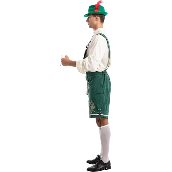 Oktoberfest-asu miehille, saksalainen asu Baijerin Oktoberfestiin, naamiaisasu Halloweeniin tai olutjuhliin Green M