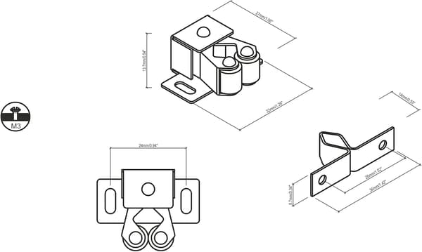 Dörrlås, Harmac House® 4-pack Dubbla Rullar Starkt Grepp Skåpdörrlås, Dubbla Rullar Lås Skåpdörrlås Silver