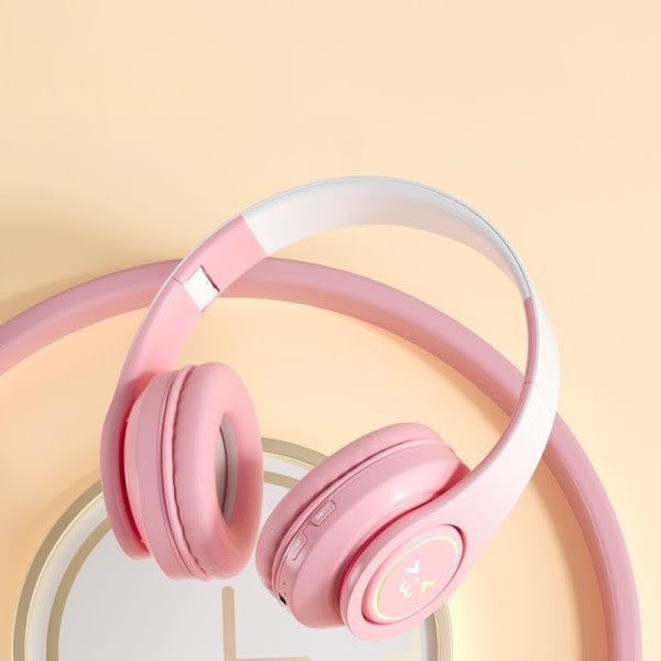 Gradientfärg e Smile Headset Bluetooth Hörlurar Trådlös Mus Blå
