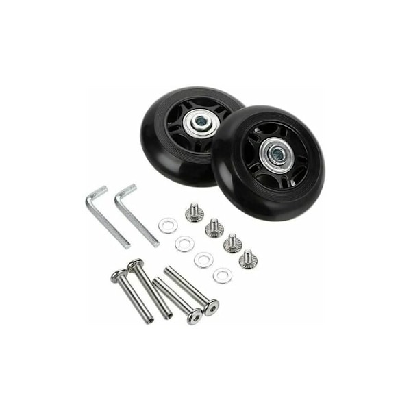 2 kpl Vaihtopyöriä Matkalaukkuun Akseleilla Musta 40mm18mm universaali pyörä matkalaukkuun