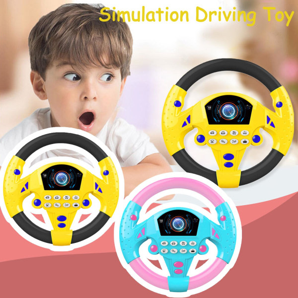 Simulering kör bil leksak ratt Barn Baby Interactive rosa one-size