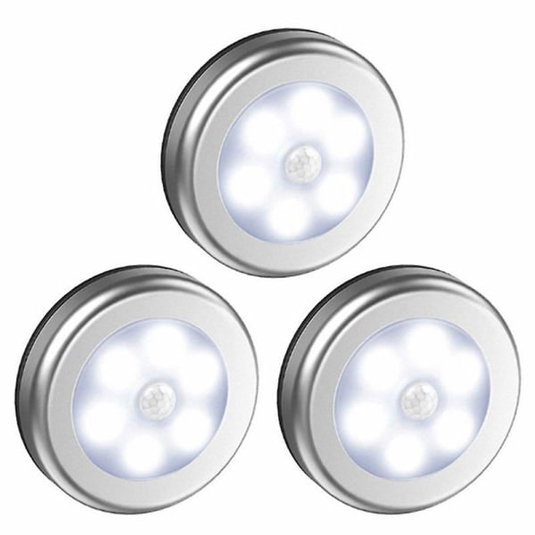 Rörelsesensorlampa, sladdlös batteridriven lampa, automatisk nattlampa med självhäftande kuddar, fast överallt, perfekt